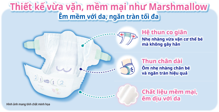 Thiết kế vừa vặn, mềm mại như Marshmallow, &Ecirc;m mềm với da, ngăn tr&agrave;n tối đa