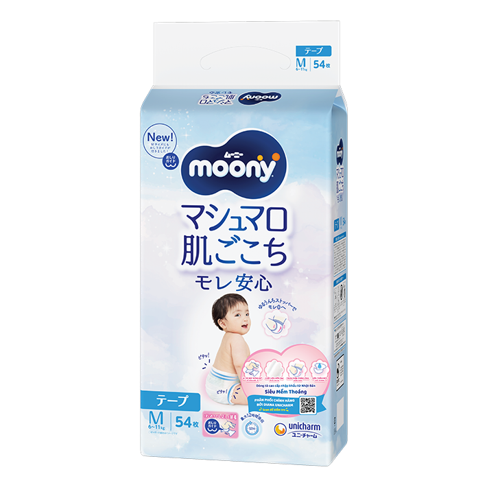 T&atilde; d&aacute;n Moony Blue &Ecirc;m mềm như Marshmallow, an t&acirc;m ngăn tr&agrave;n Cỡ M