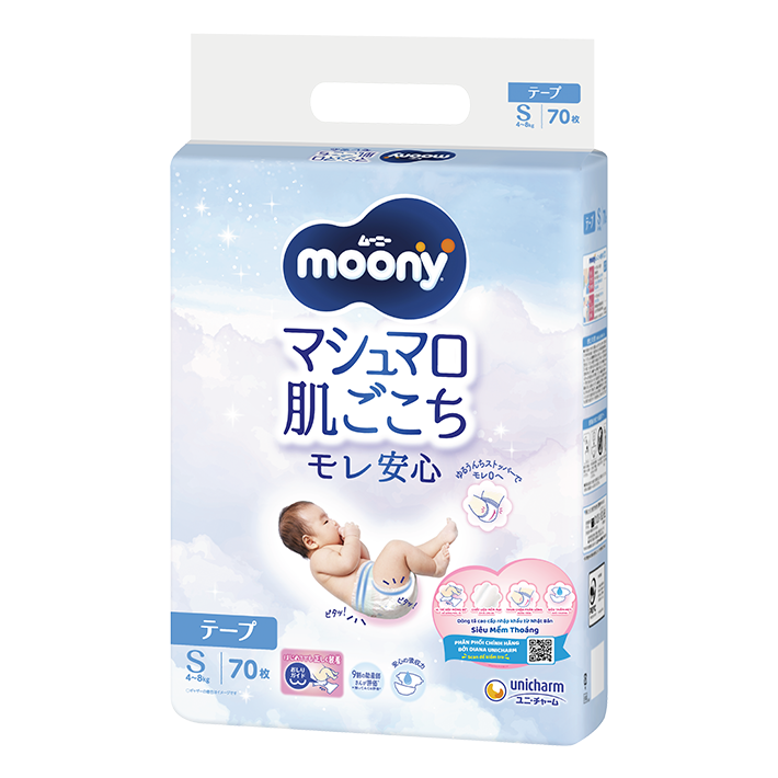T&atilde; d&aacute;n Moony Blue &Ecirc;m mềm như Marshmallow, an t&acirc;m ngăn tr&agrave;n Cỡ S