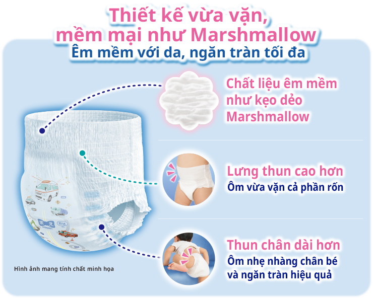 Thiết kế vừa vặn, mềm mại như Marshmallow, &Ecirc;m mềm với da, ngăn tr&agrave;n tối đa