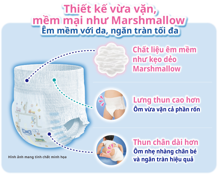 Thiết kế vừa vặn, mềm mại như Marshmallow, &Ecirc;m mềm với da, ngăn tr&agrave;n tối đa