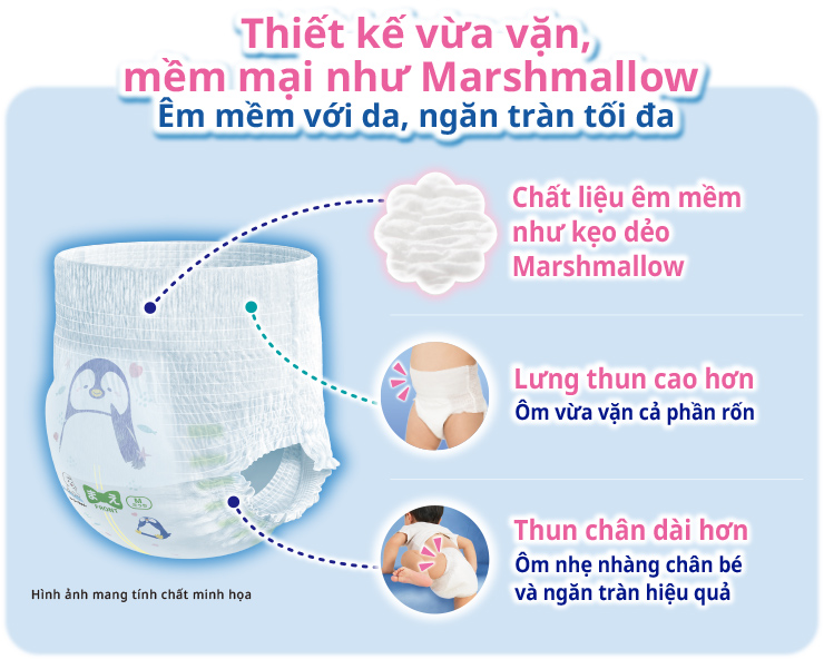 Thiết kế vừa vặn, mềm mại như Marshmallow, &Ecirc;m mềm với da, ngăn tr&agrave;n tối đa
